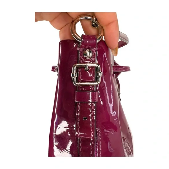 Coach 2011 17745 Grape Burgundy Patent Leather Drawstring Bucket Shoulder Bag - Picture 6 of 14